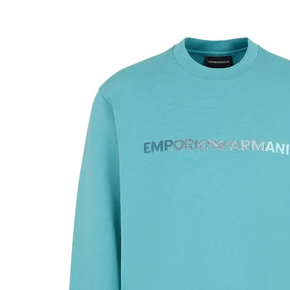 Emporio Armani Мужская толстовка SS24, сине-зеленая — фото 4