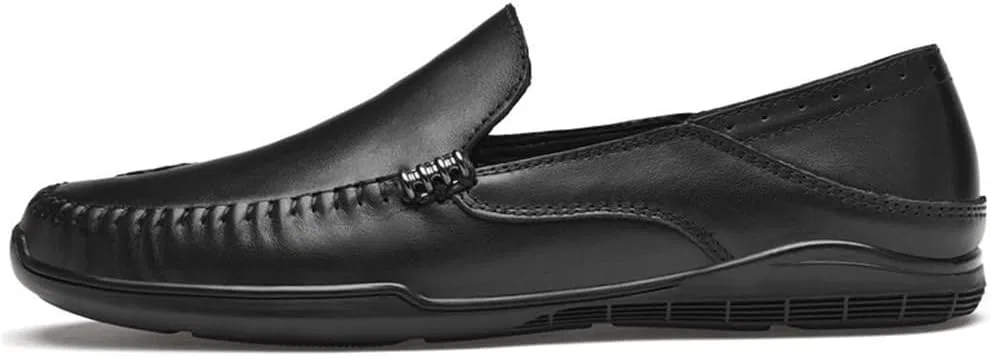 Лоферы кожаные на каблуке, Men’s Slip-On Prom Loafers, Black DHFIRUFSHLO — фото 4