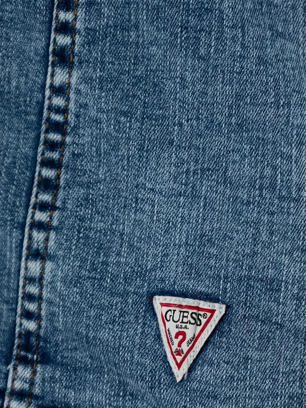 Джинсовая куртка на пуговицах Guess Kids, синий — фото 3