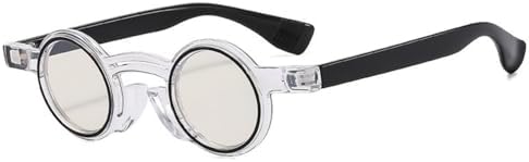 

Ретро маленькие круглые панк-солнцезащитные очки для женщин, модные двухцветные солнцезащитные очки для мужчин, трендовые солнцезащитные очки UV400 MTZJH, Transparency