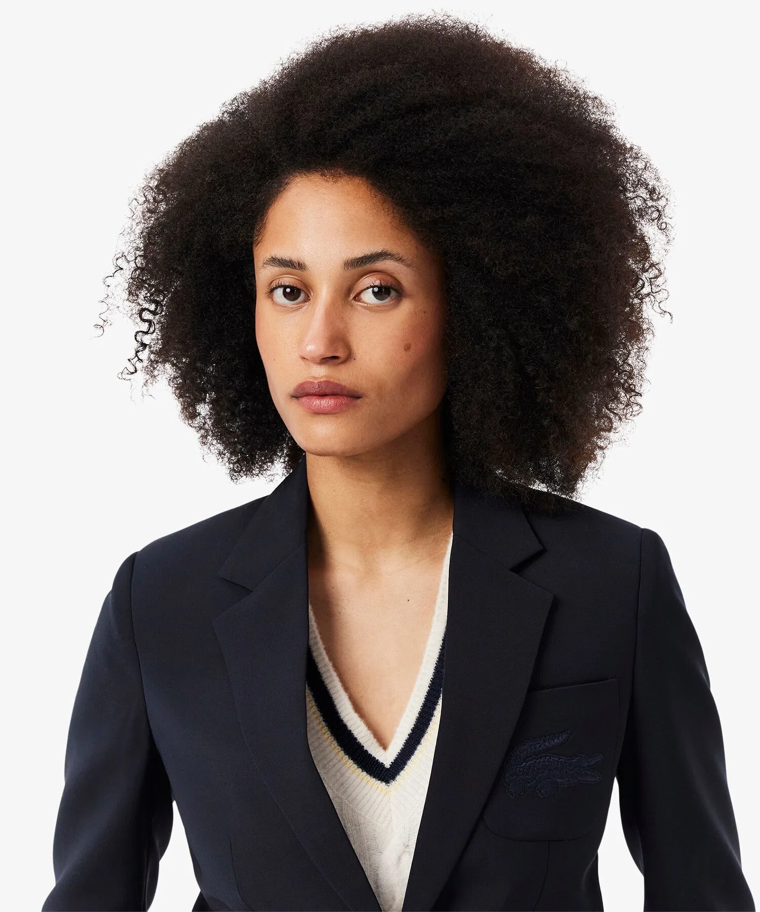 Блейзер Lacoste Slim Fit Wool Blend, приталенный крой, темно-синий — фото 3