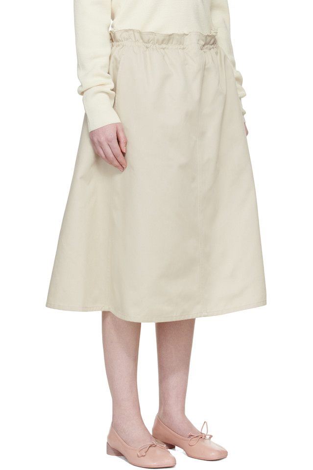 Mm6 Maison Margiela Длинная юбка кремового цвета — фото 2