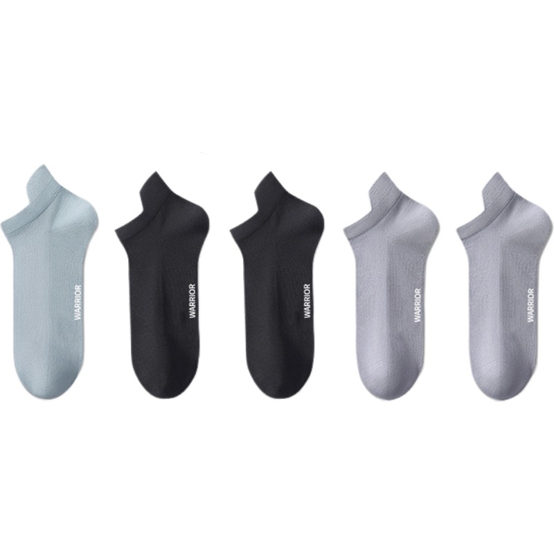 

Набор носков No Show Unisex Combo Set WARRIOR, 5 pack (2 черный+2 серый+синий)