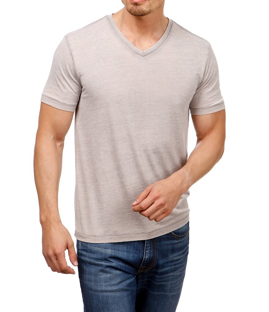 

Футболка Lucky Brand с короткими рукавами и V-образным вырезом, серый