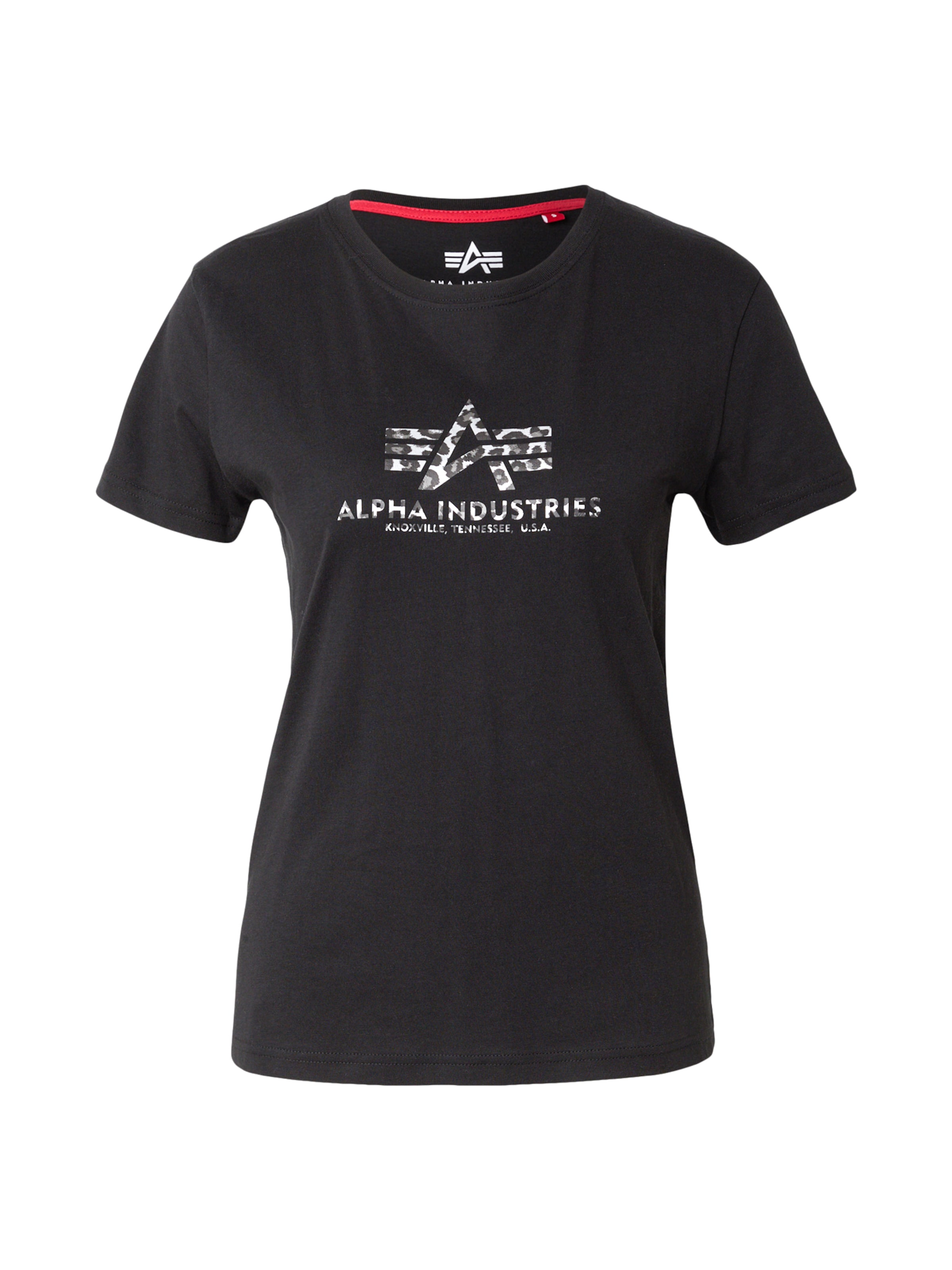 

ALPHA INDUSTRIES Футболка 'Mirror' в черном цвете, Черный, ALPHA INDUSTRIES Футболка 'Mirror' в черном цвете