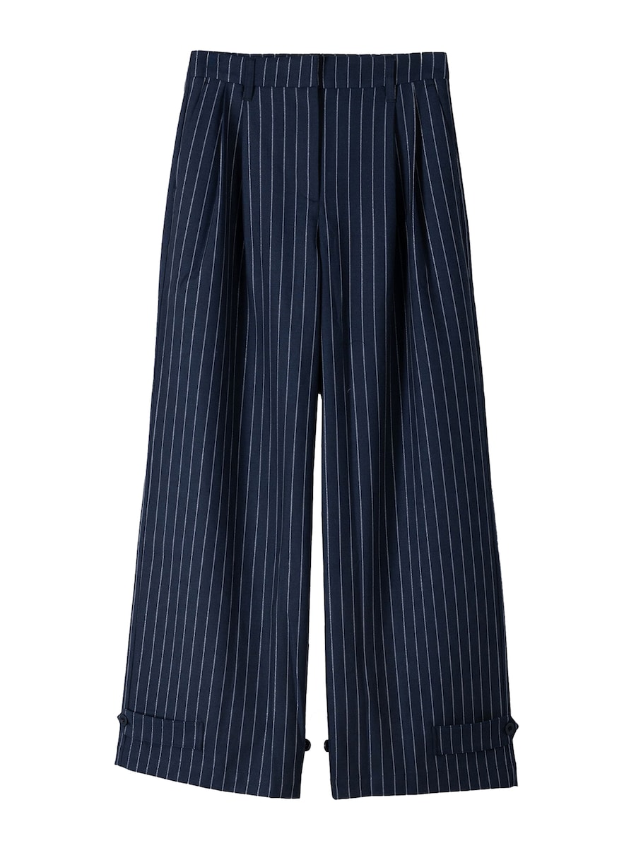 

Широкие брюки со складками спереди Bershka, Night Blue