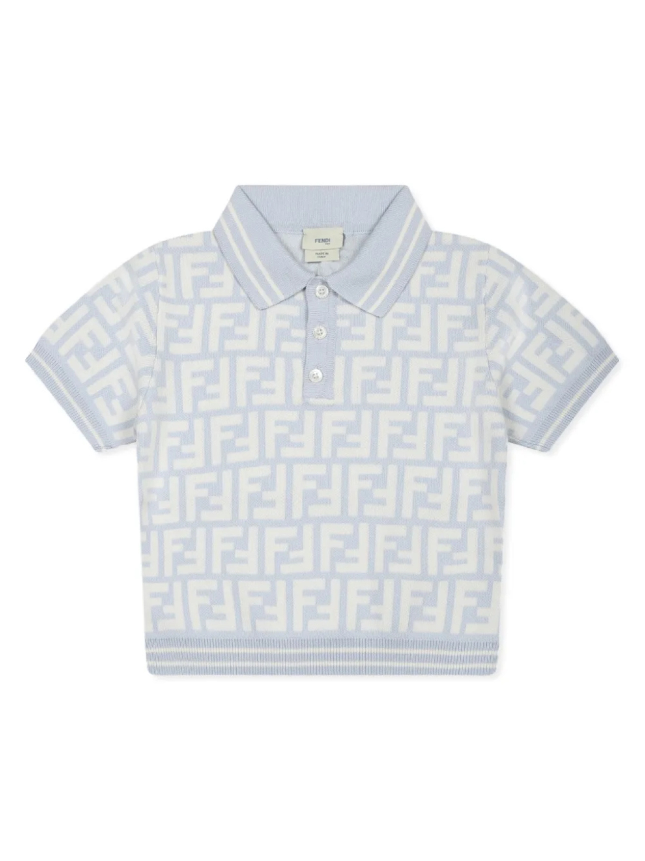 

Рубашка поло с логотипом FF Fendi Kids, синий