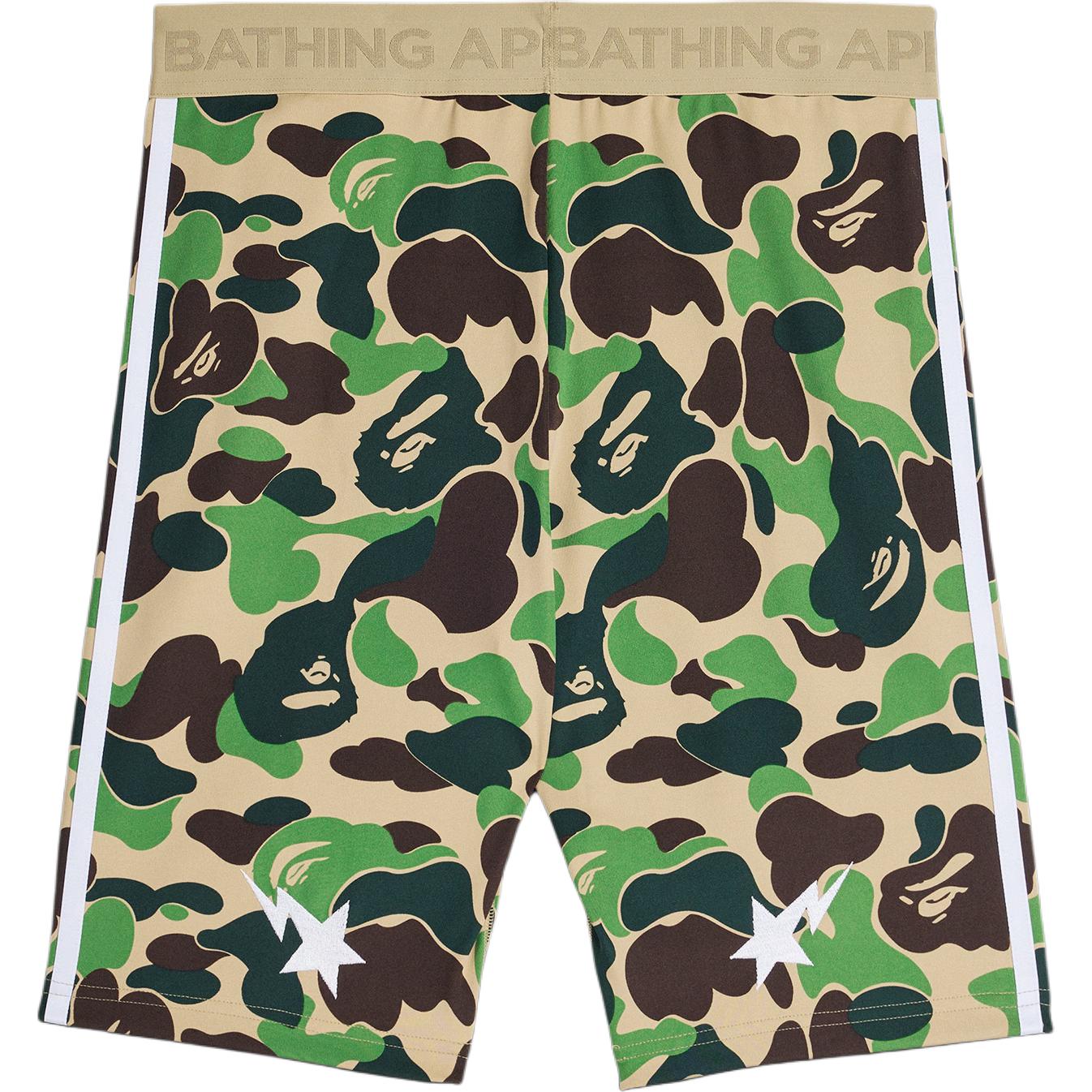 A BATHING APE FB Tights спортивные шорты unisex Adidas, зеленый/темно-зеленый/коричневый — фото 3