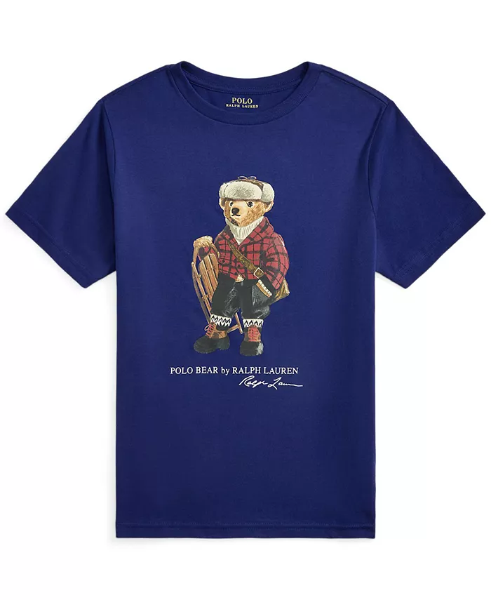 

Мальчиковая футболка Polo Bear из хлопкового джерси, размеры 8-20 Polo Ralph Lauren, синий