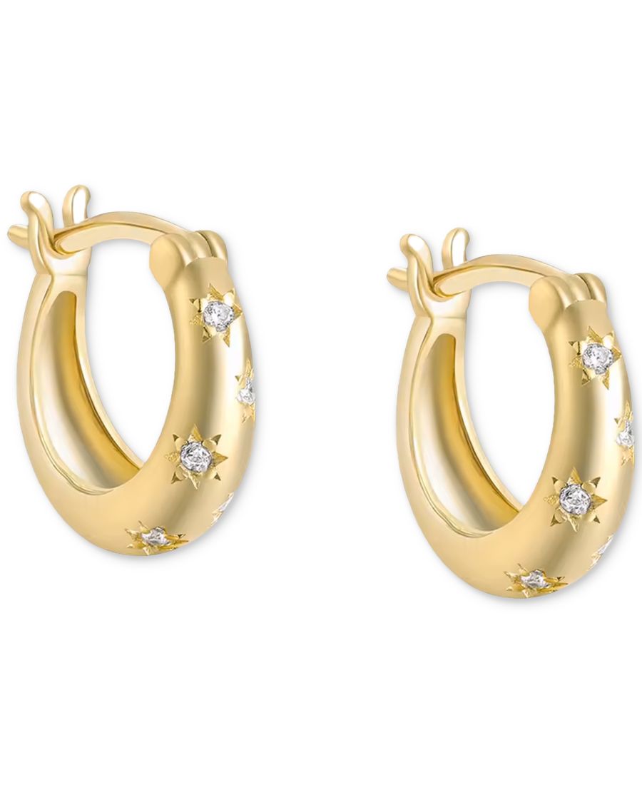 

Серьги-кольца из стерлингового серебра очень маленького размера с паве, 0,39 дюйма BEN ONI, Gold