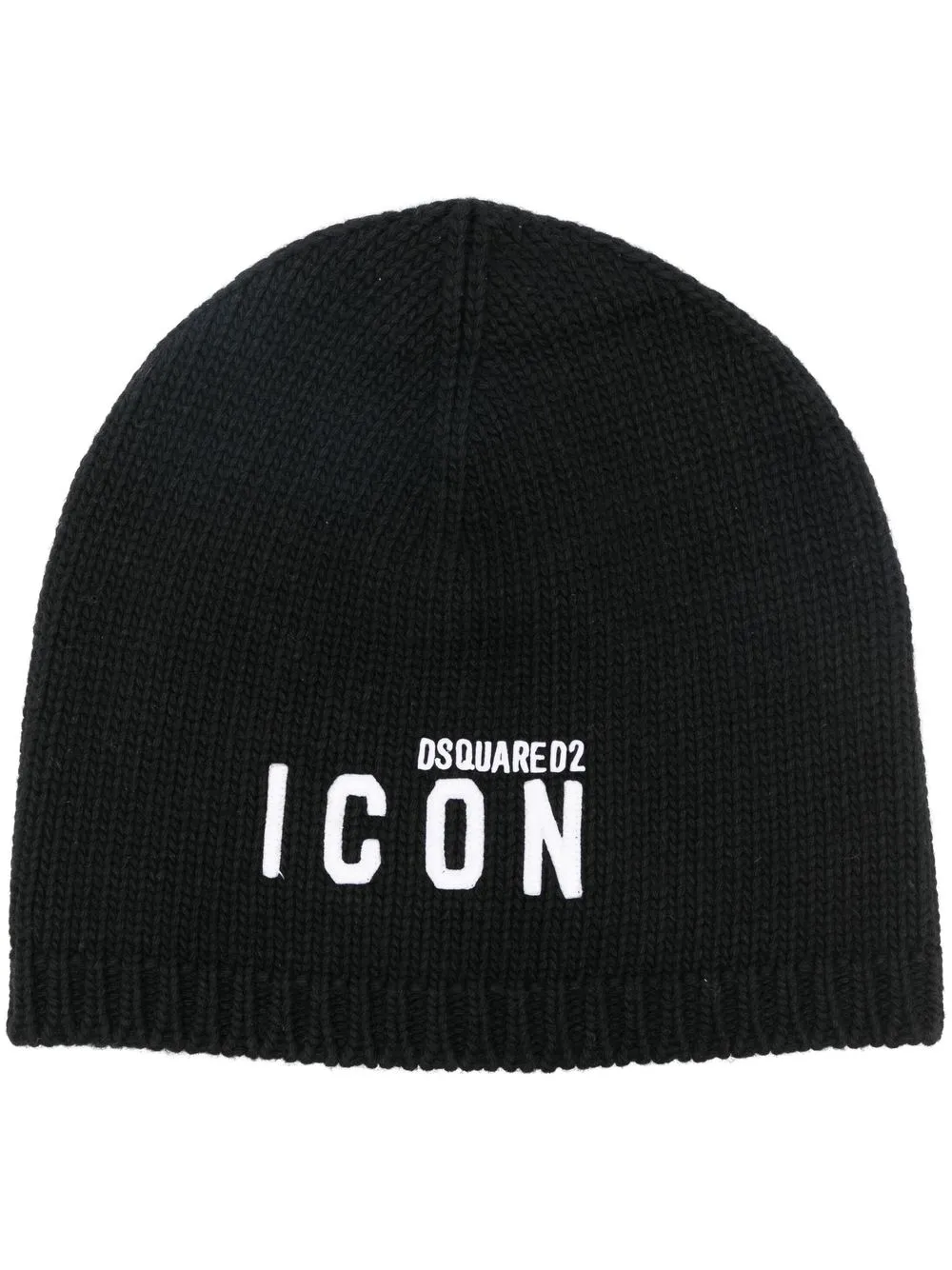 

Ребристая шапка с вышивкой Be Icon DSQUARED2, черный