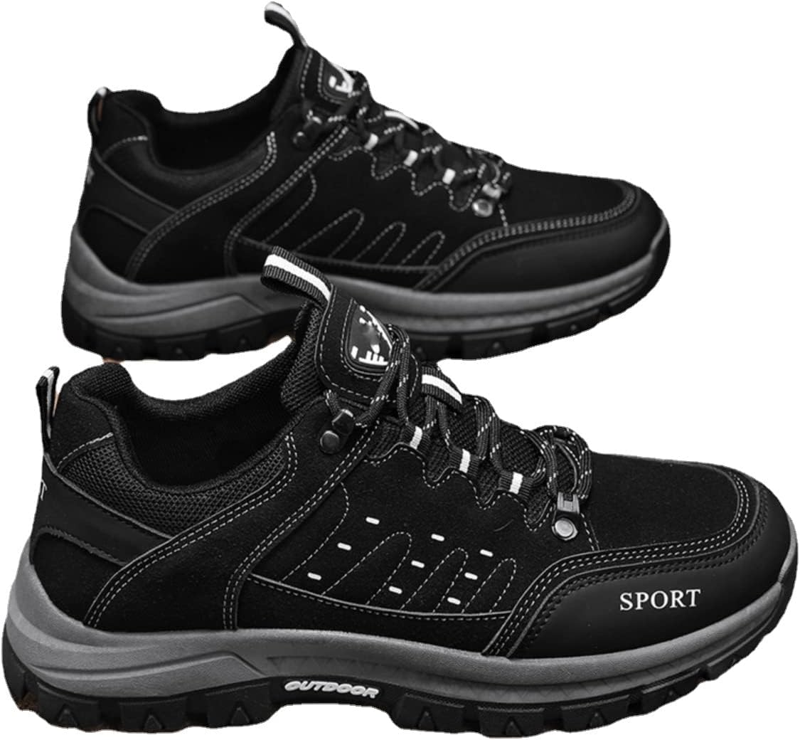 

Мужские походные кроссовки DESESE, дышащие, с нескользящей подошвой, для скалолазания, с поддержкой свода стопы, высокие спортивные хлопковые кроссовки, черный