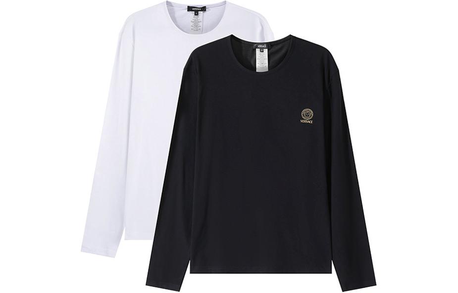 

Пара футболок с длинными рукавами и круглым вырезом VERSACE, белый