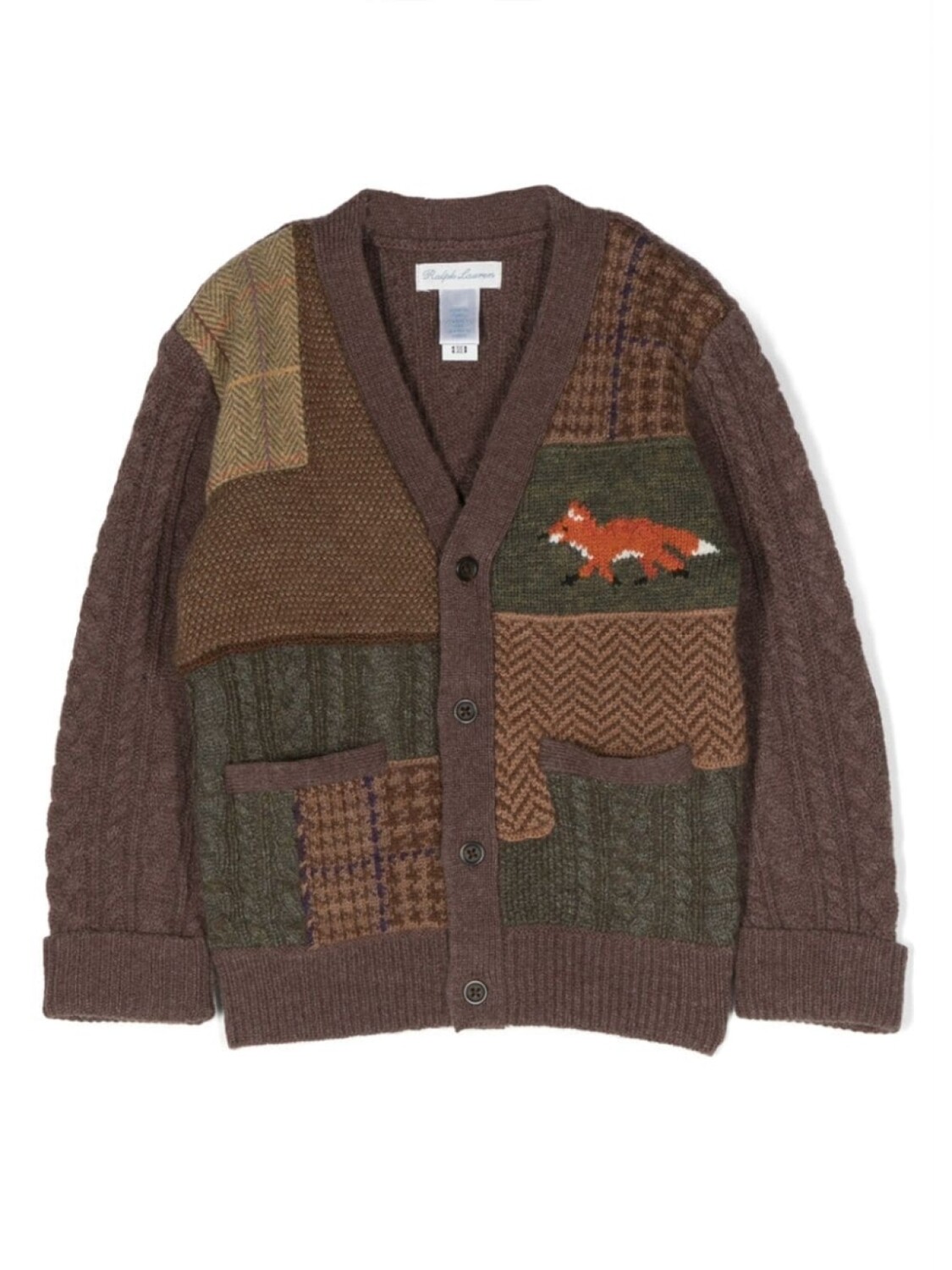 

Ralph Lauren шерстяной кардиган в технике пэчворк, коричневый