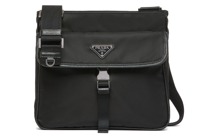 

PRADA Коллекция сумок Re Nylon Saffiano Leather, плечевая сумка из переработанного нейлона, мужская, черная