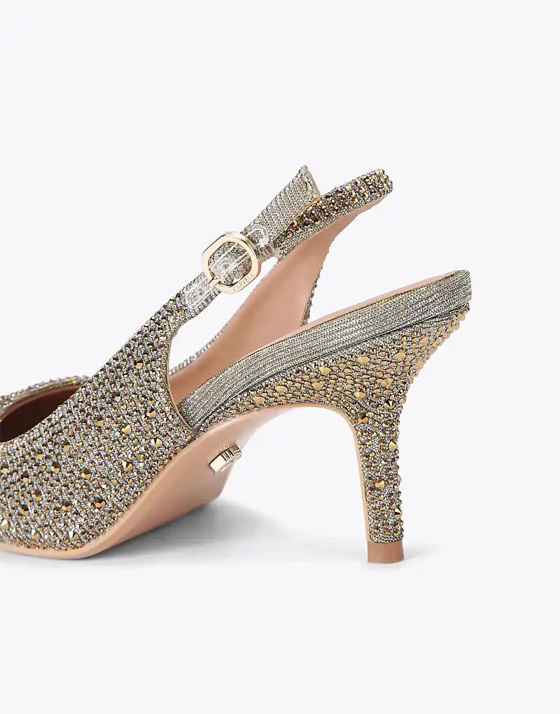 Туфли Carvela Spirit на каблуках с драгоценными камнями, золотистого цвета — фото 4