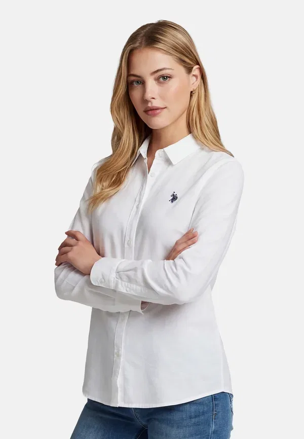 Блуза Usbellaa button down U.S. Polo Assn., белый — фото 4