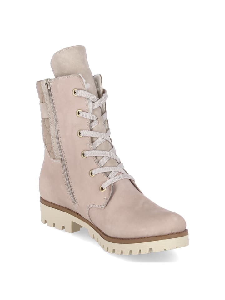 Ботинки женские Rieker Stiefel высокие на шнуровке, светло-розовый