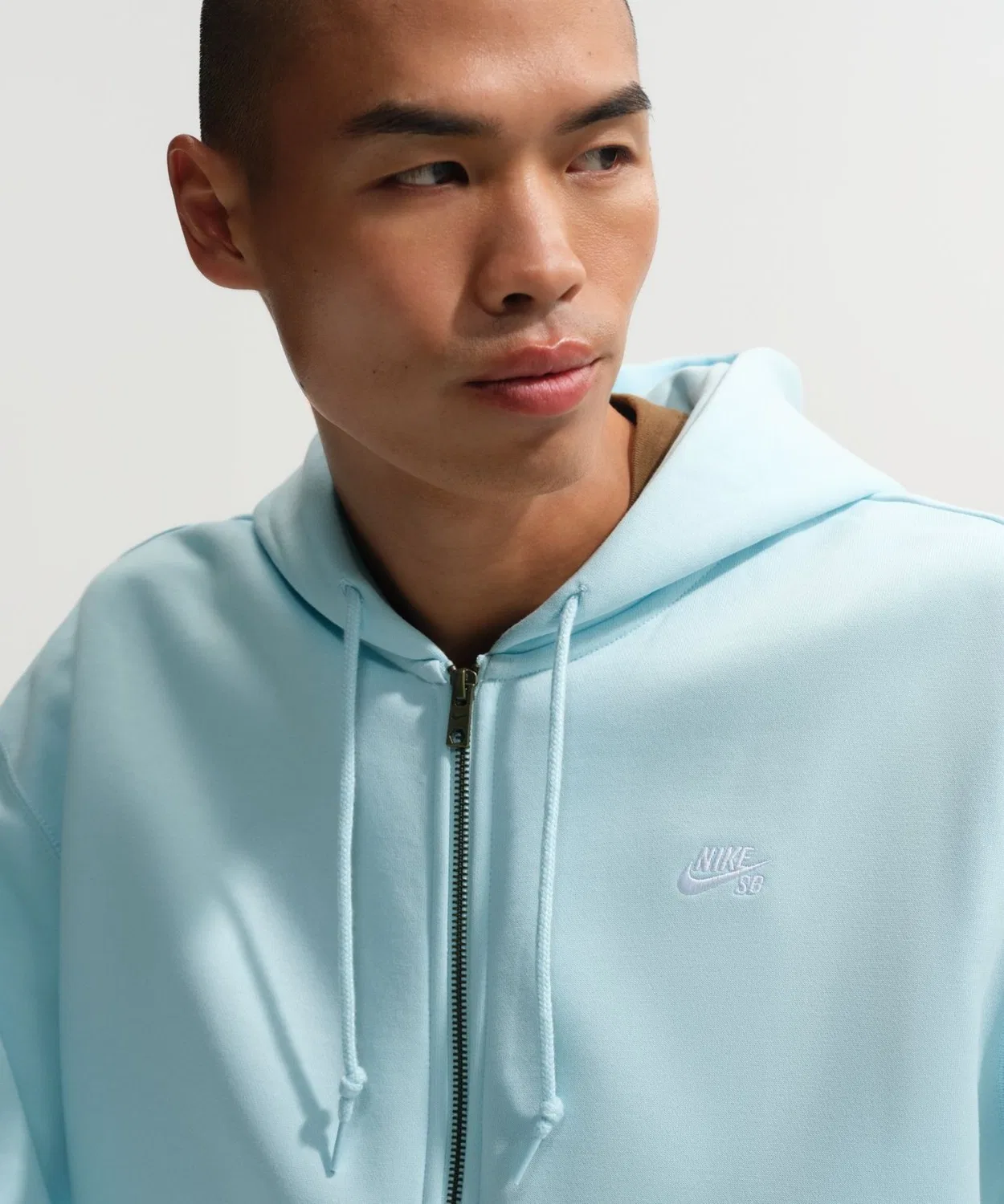 Толстовка Nike SB Essential флисовая полноценная молния синяя — фото 2