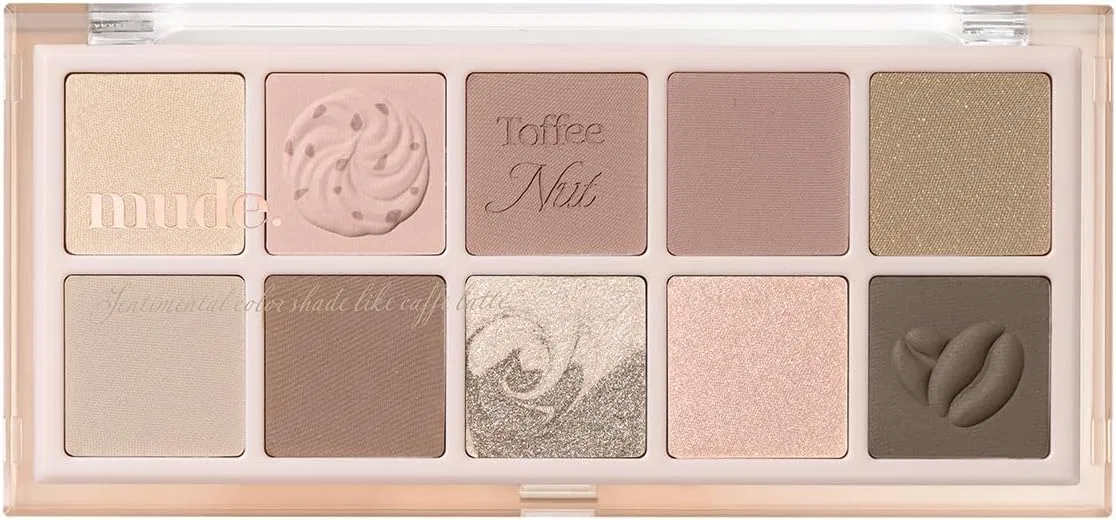 Палитра теней для век 10 цветов Mude Shawl Moment 05 Toffee Nut Latte
