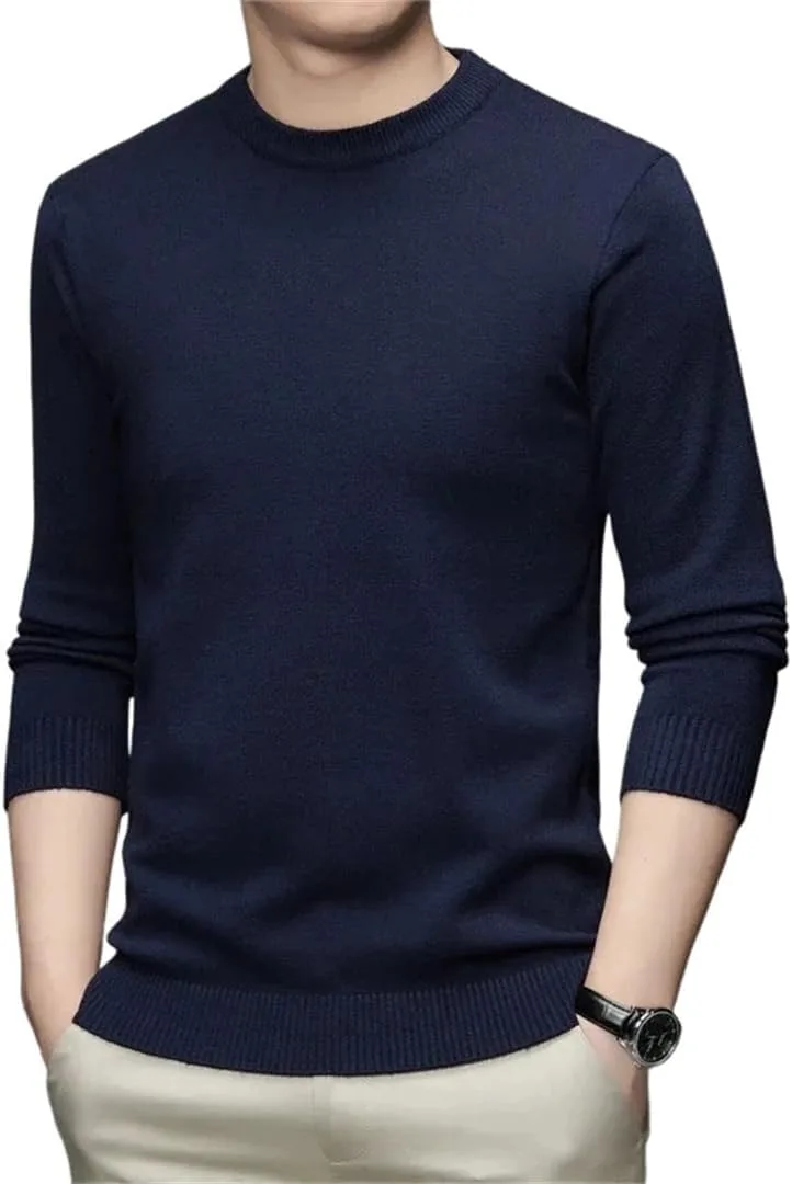 

Мужской свитер с круглым вырезом и длинным рукавом, мягкий и теплый