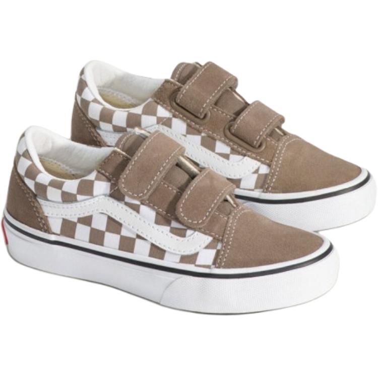 Vans Детские низкие кеды для скейтбординга из парусины и замши в стиле олдскул, коричневого цвета — фото 3