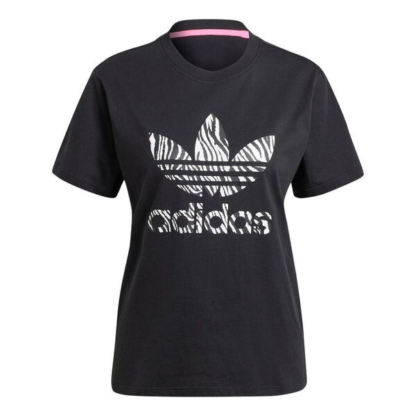 

Футболка (WMNS) adidas originals Zebra Animal Print Infill T-Shirt 'Black', черный