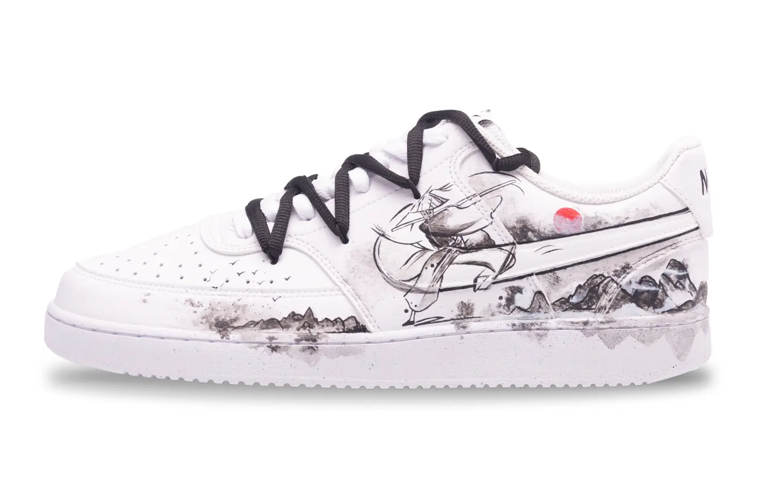 

Кроссовки Nike Court Vision 1 Skateboard Shoes Men Low-Top Black White, Черный, Кроссовки Nike Court Vision 1 Skateboard Shoes Men Low-Top Black White