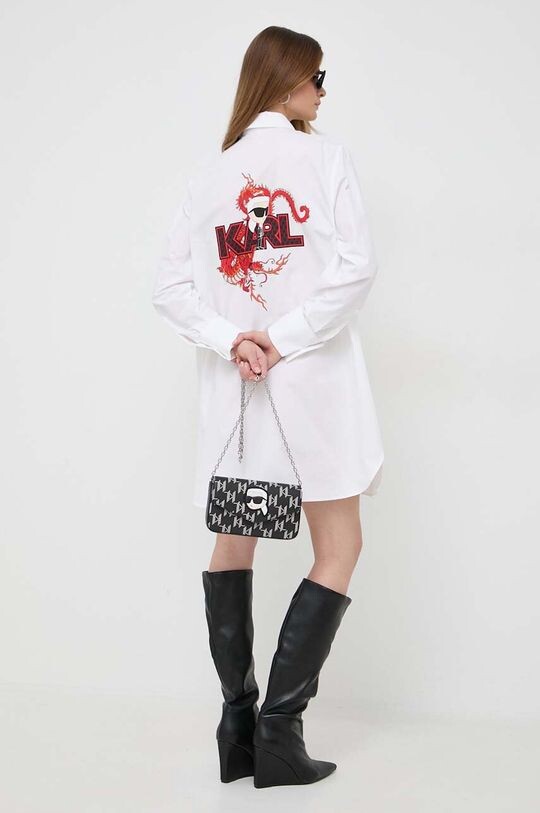 

Хлопковая рубашка Карла Лагерфельда Karl Lagerfeld, белый