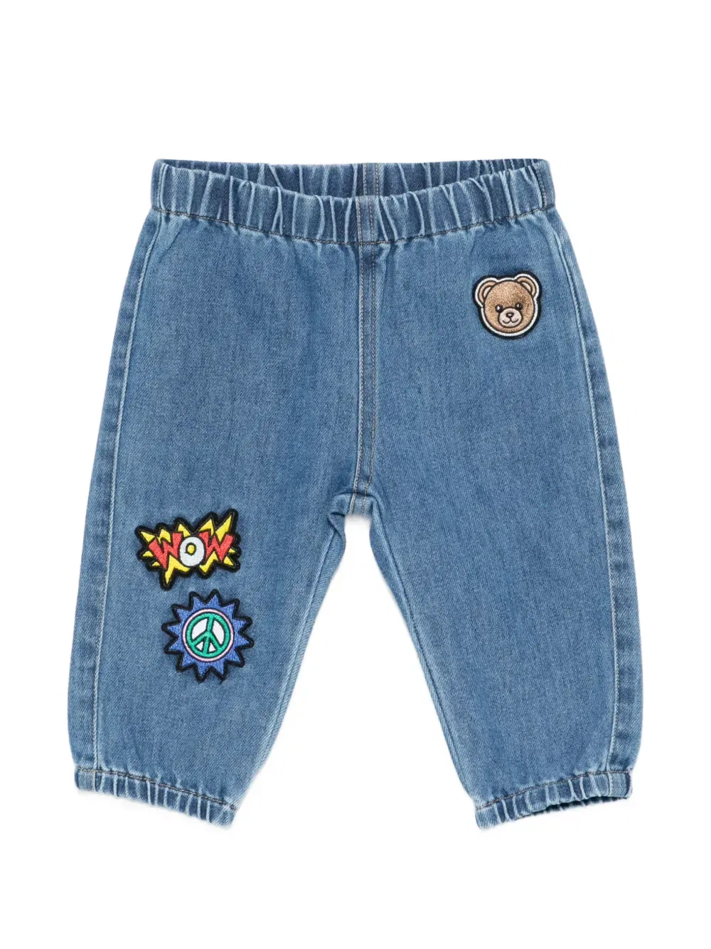 Джинсы с карманами Moschino Kids, синий