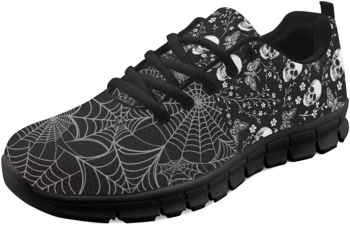 

Кроссовки на Хэллоуин низкие для бега для женщин и мужчин, теннисные, для ходьбы и фитнеса, легкие с черной подошвой Getelinseng