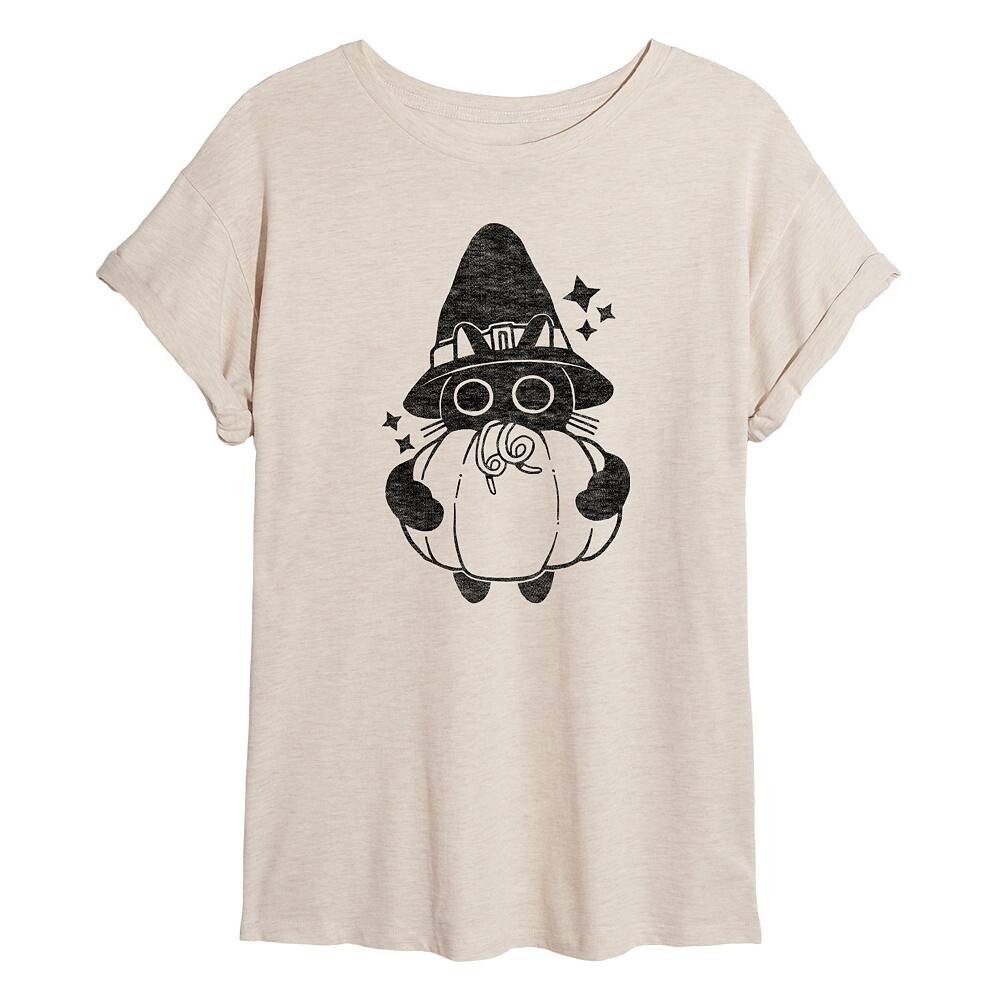 

Большая футболка Witch Cat с тыквой для юниоров Licensed Character, бежевый