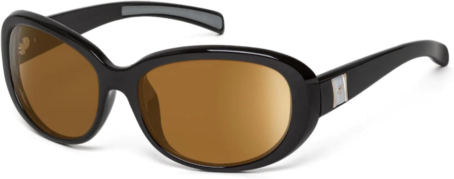 

Женские солнцезащитные очки Lindsay 7 Eye Full Wrap, идеально подходят для отдыха на природе, 100% защита от UVA и UVB лучей, Glossy Black Frame/Sharpview Copper Lenses