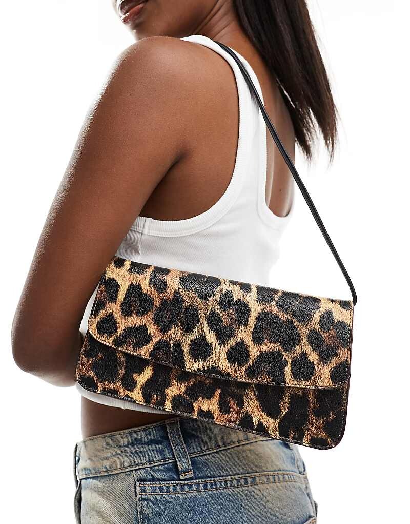 

ASOS DESIGN – сумка через плечо с леопардовым принтом и узким ремешком