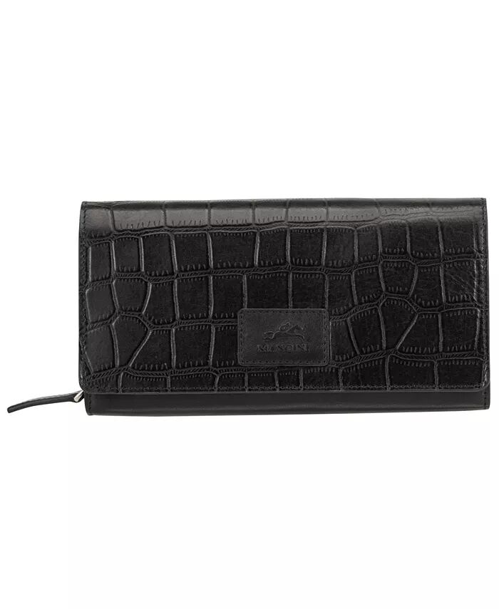 

Женская коллекция Croco, кошелек-клатч с защитой RFID Mancini, черный