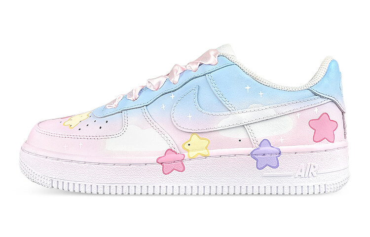 

Кроссовки Nike Air Force 1 Skateboard Shoes Women's Low-Top Pink/Blue/White/Yellow