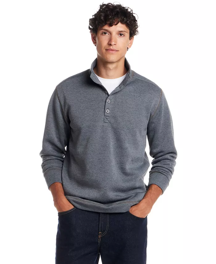 

Мужской флисовый свитер с воротником-стойкой на четверть пуговиц Weatherproof Vintage, синий