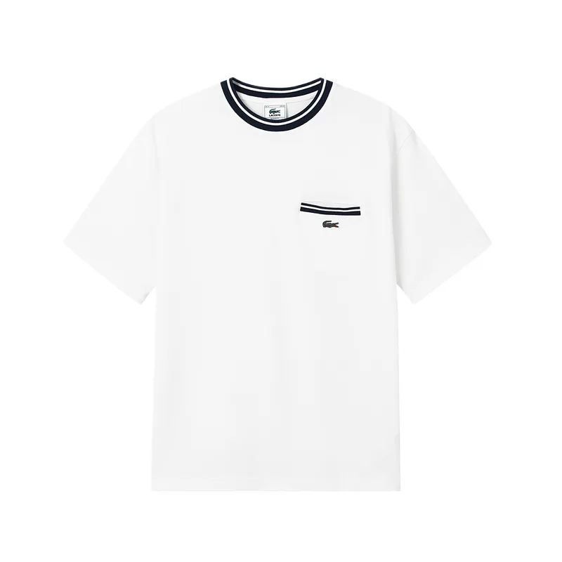 Футболка мужская Lacoste с круглым вырезом, разноцветная, лето — фото 4