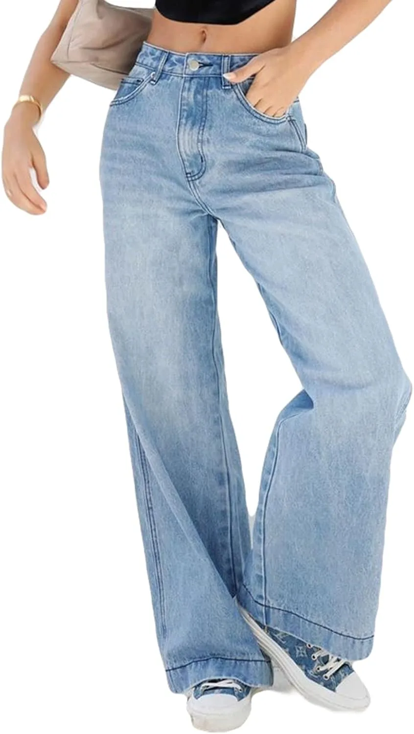 

Женские джинсы baggy Y2K с низкой посадкой и прямыми штанинами Doloame