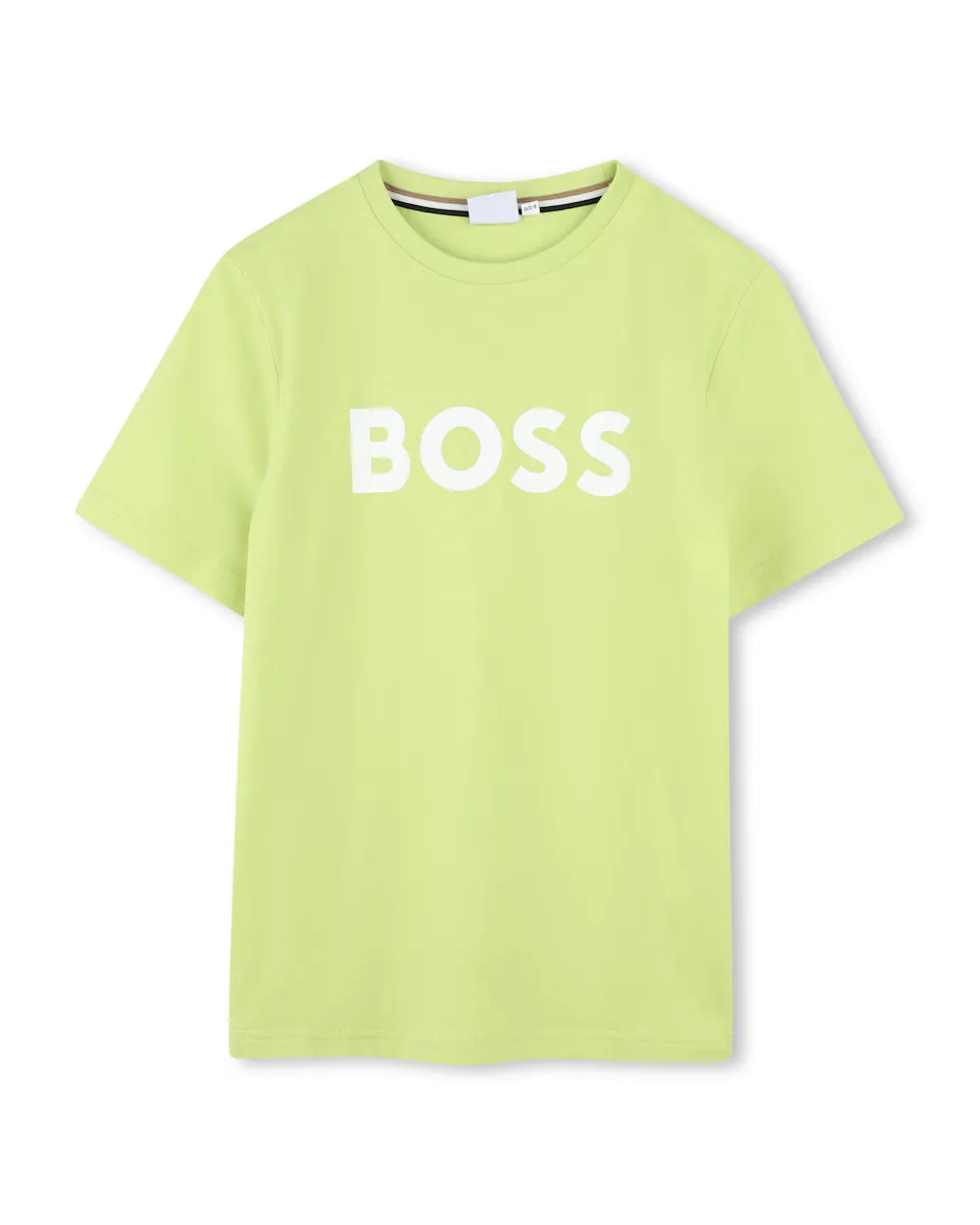 

Футболка для мальчика из зеленого хлопка BOSS Kidswear, зеленый