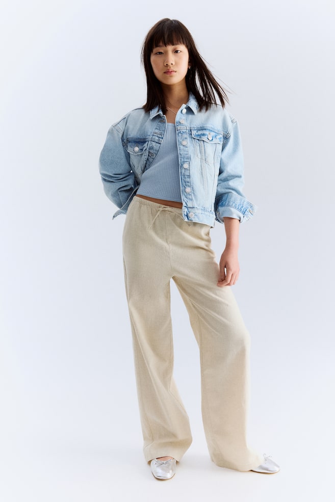

Брюки из льняной смеси H&M, бежевый