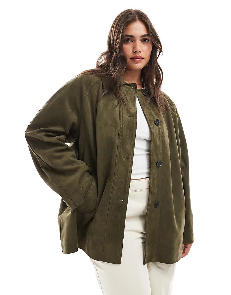 

Пальто-автомобиль ASOS DESIGN Curve из искусственной замши оливкового цвета Asos Curve, Зеленый, Пальто-автомобиль ASOS DESIGN Curve из искусственной замши оливкового цвета Asos Curve