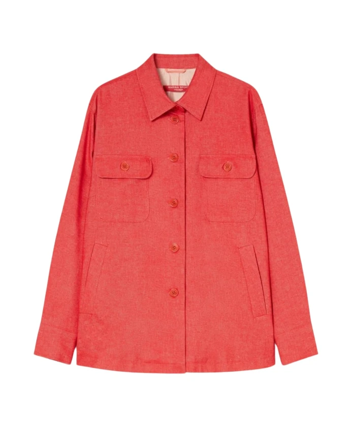 

Красная рубашка из льняной смеси Marina Rinaldi, красный