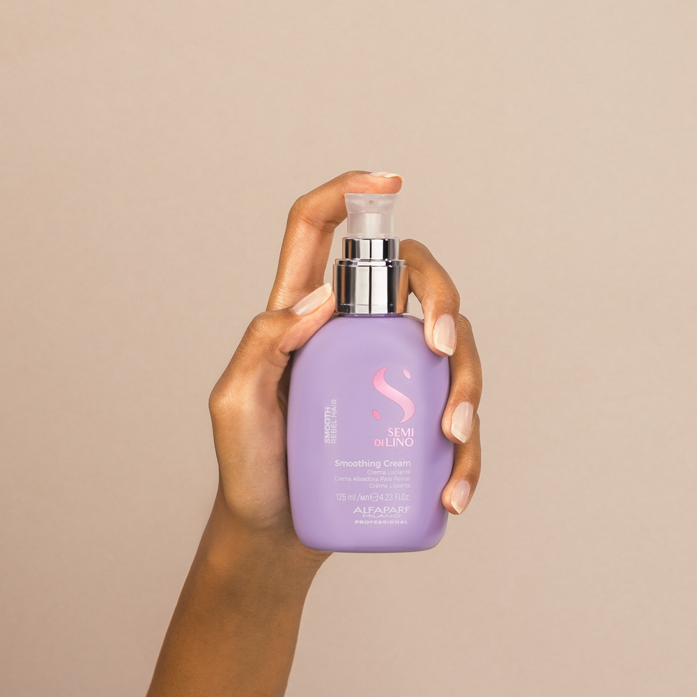 Разглаживающее молочко Semi di lino Smooth для непослушных, вьющихся волос Alfaparf Milano, 125 мл — фото 2