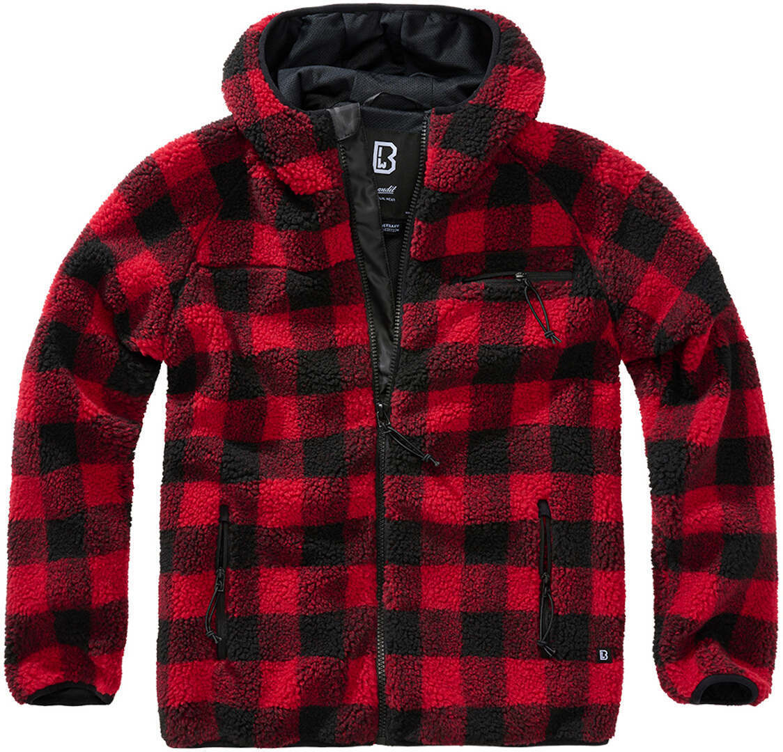 

Куртка Brandit Teddyfleece Worker Jacket, черный/красный