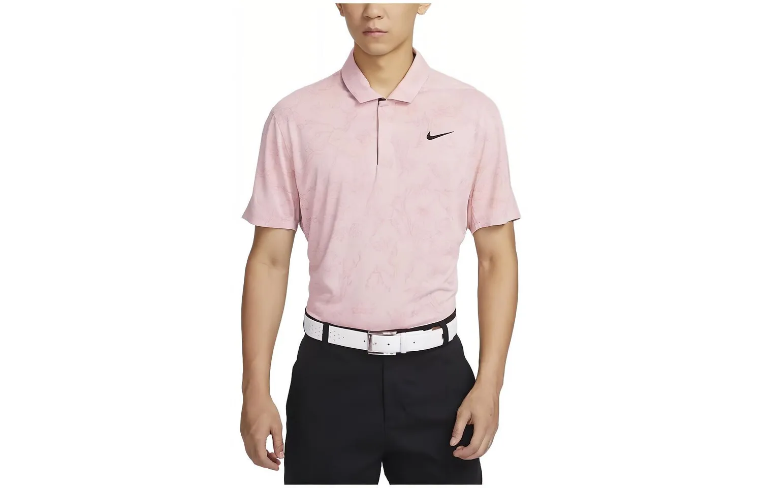 Nike Футболка-поло Dri Fit мужская Oxford Pink с воротником, умеренно прямой крой