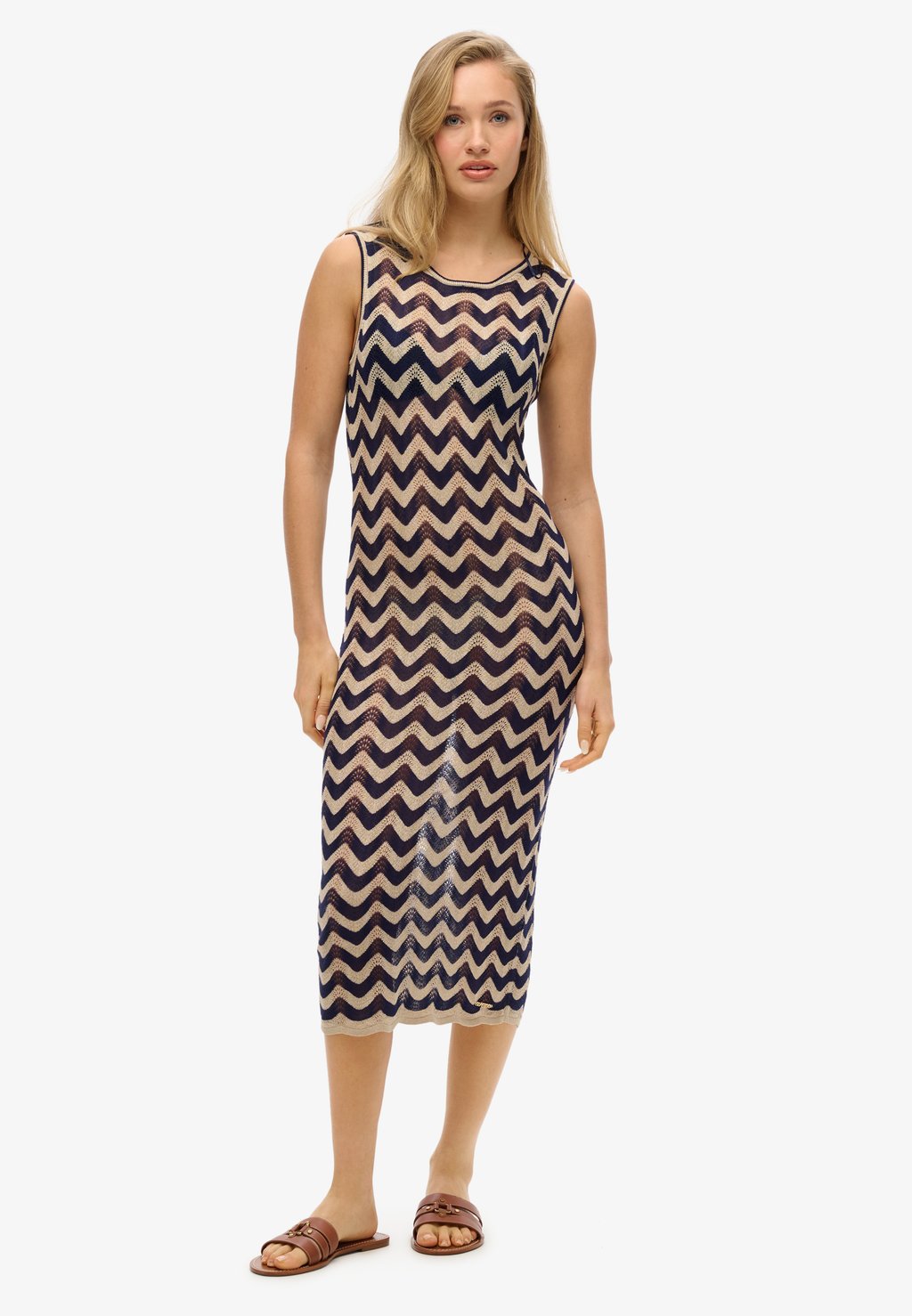 

Платье-джемпер ZIG ZAG MIDI Superdry, синий