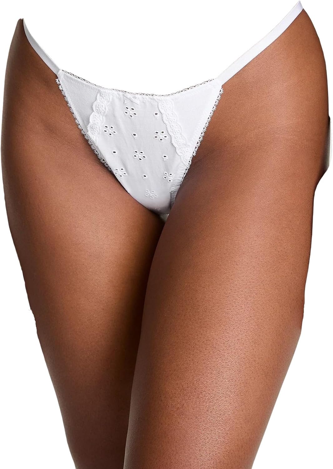 Victoria's Stretch Cotton Eyelet V-String Трусики Цвет White New Victoria's Secret — фото 4