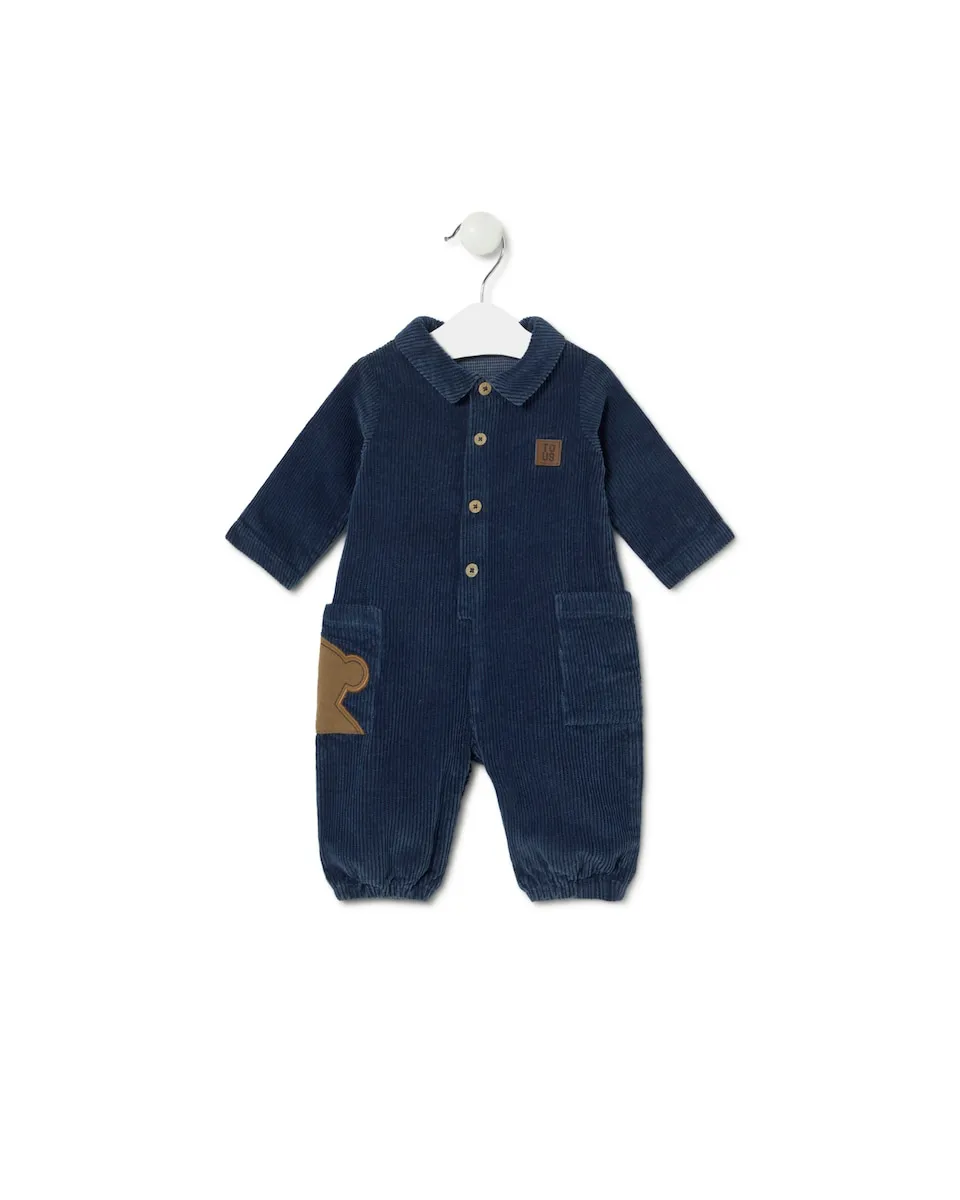 

Комбинезон для младенца из вельвета без ножек Tous, темно-синий