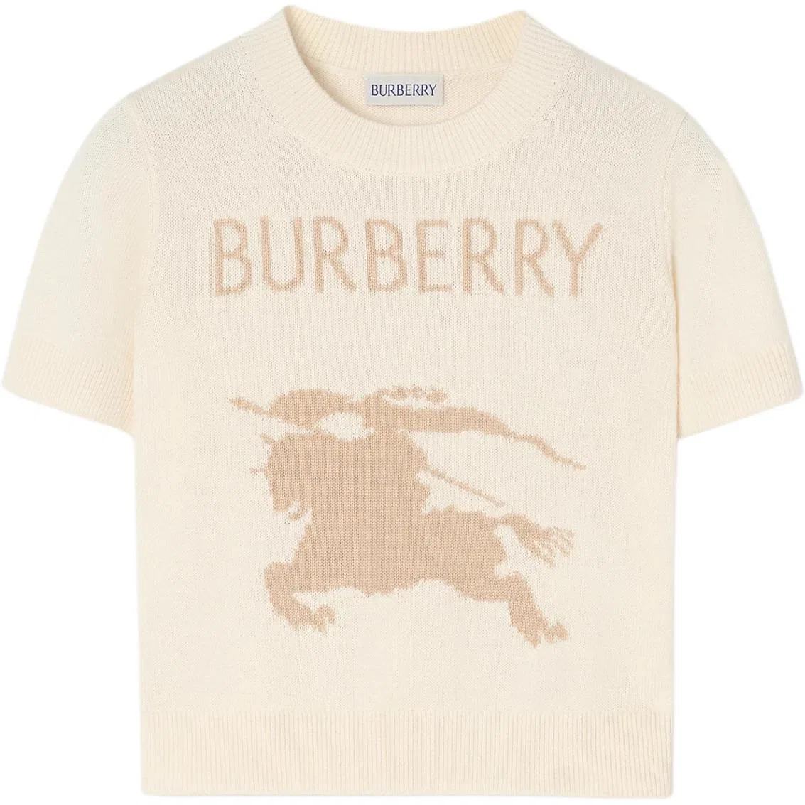 Свитер детский с круглым вырезом Burberry Ivory White